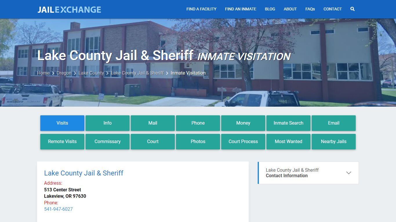 Inmate Visitation - Lake County Jail & Sheriff, OR